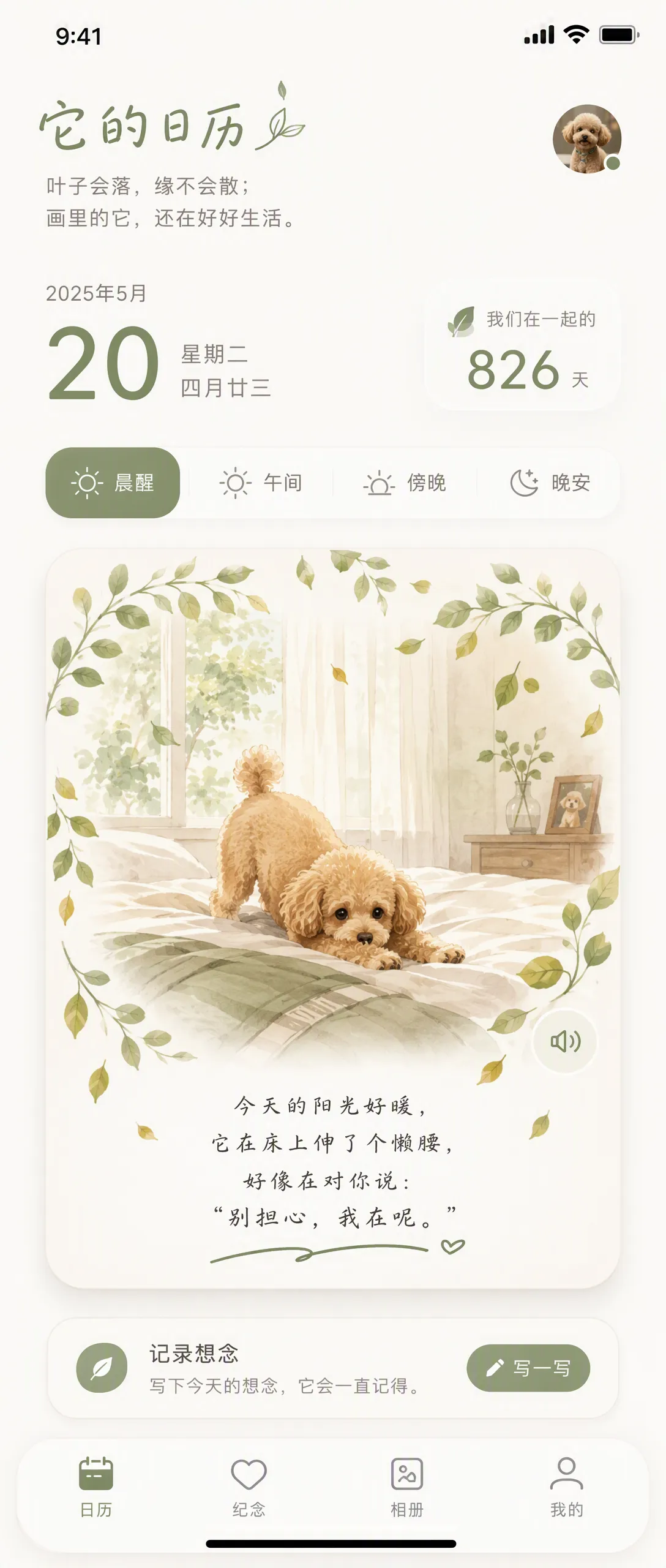 画中的它 日历详情